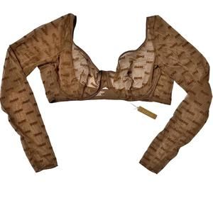 NWT Skims After Hours Mesh Logo Bra Top Jasper Women’s 4X